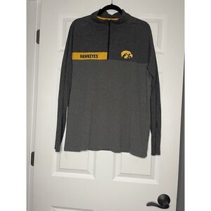 Colosseum Iowa Hawkeyes Quarter Zip Large Men's Gray Black Gold Herky College